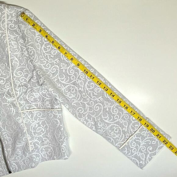NWT | Krisa | Lace Zipper Jacket | Gray/White | Large - Picture 10 of 12
